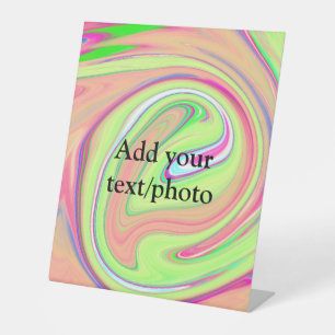 Simple green orange watercolor add your text name sockelschild