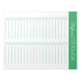 Simple Green Vertical 8.5x11 Two Column Checklist Notizblock