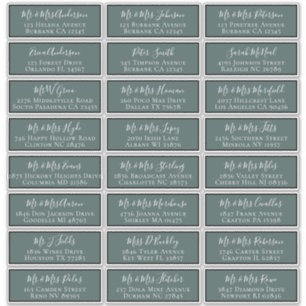 Simple Green Wedding Guest Address Labels