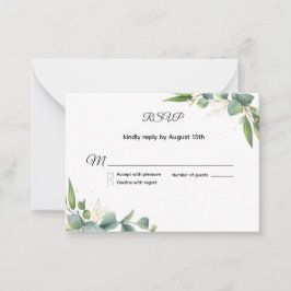 Simple Greenery Eucalyptus Wedding RSVP Card Mitteilungskarte