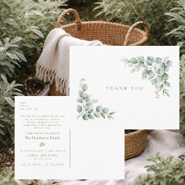 Simple Greenery Funeral Personalized Thank You III Postkarte