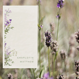 Simple Greenery Lavender Cream Wedding Serviette
