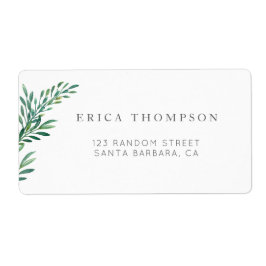 Simple Greenery Wedding Address Label