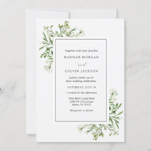 Simple Greenery Wedding Einladung