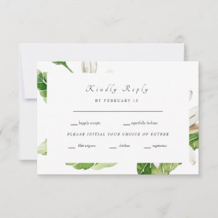 Simple Greenery Wedding RSVP Karte