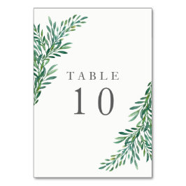 Simple Greenery Wedding Tischnummer Card