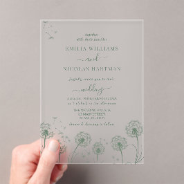 Simple Greenery Wildblume Wedding Acryleinladungen