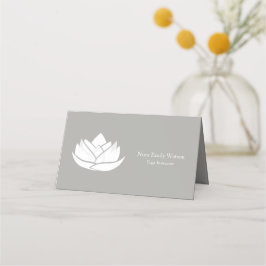 Simple Grey and White Lotus Flower Business Treuekarte