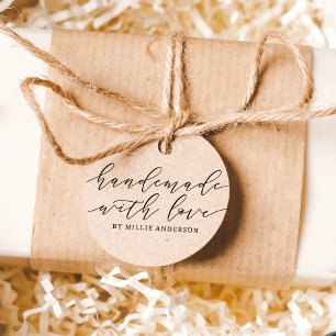 Simple Handmade with Love Script Small Business Permastempel