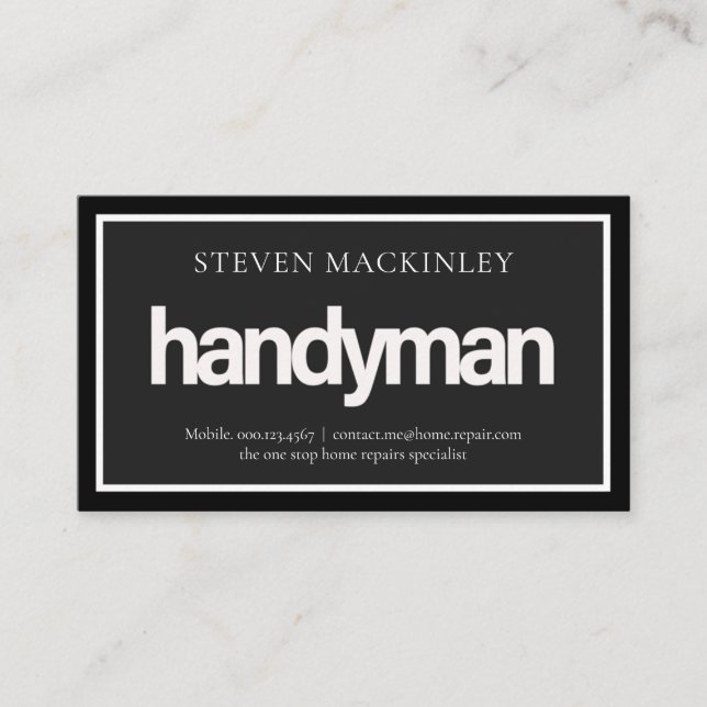 Simple HANDYMAN Signage Frame Visitenkarte (Vorderseite)