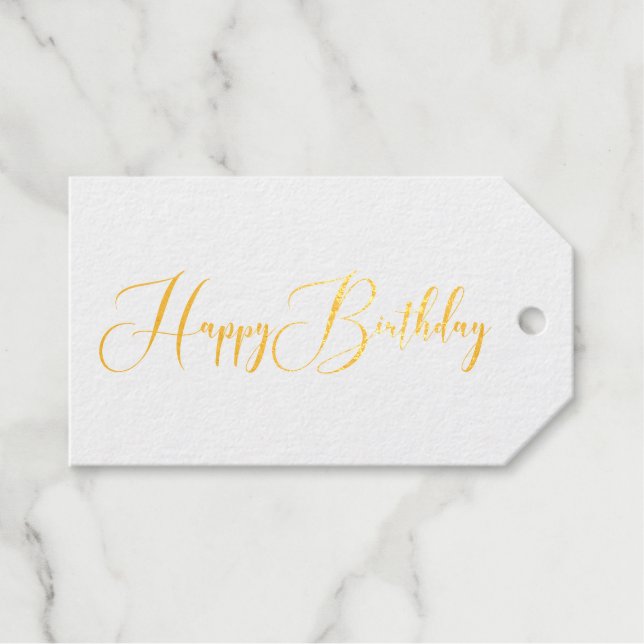 Simple Happy Birthday Script Schriftart Geschenkanhänger (Vorderseite (Horizontal))