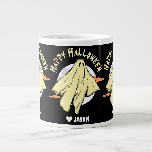 Simple Happy Halloween-Gespenst Jumbo-Tasse (Vorderseite)