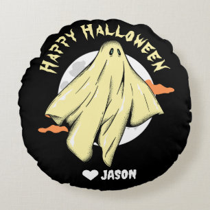 Simple Happy Halloween-Gespenst Rundes Kissen