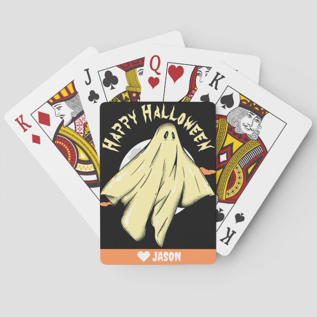Simple Happy Halloween-Gespenst Spielkarten (Rückseite)