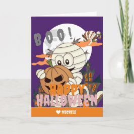 Simple Happy Halloween Mummy Familie und Freunde Karte