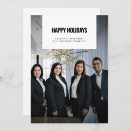 Simple Happy Holidays Corporate Business Foto Feiertagskarte