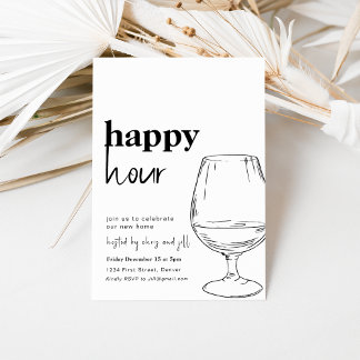 Simple Happy Hour House Party Einladung