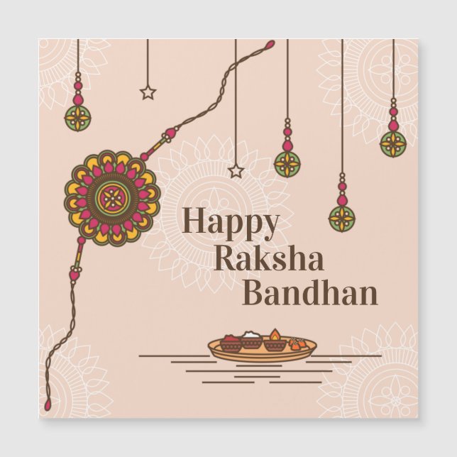 Simple Happy Raksha Bandhan Magnetkarte (Vorderseite)