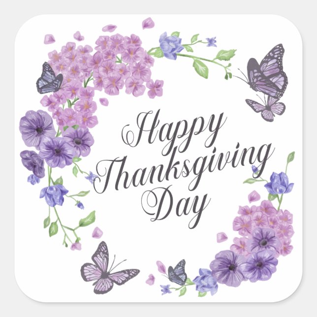 Simple Happy Thanksgiving Butterflies Sticker Sieg (Vorderseite)