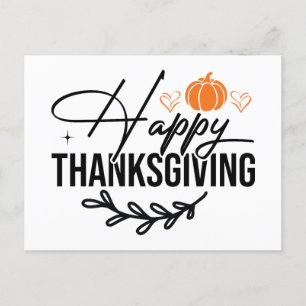 Simple Happy Thanksgiving Pumpkin Postkarte