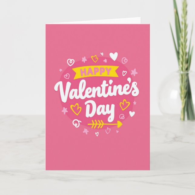 Simple Happy Valentines Card Karte (Vorderseite)