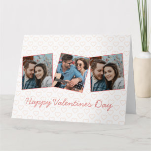 Simple Happy Valentines Niedlich 3 Foto Herzmuster Karte