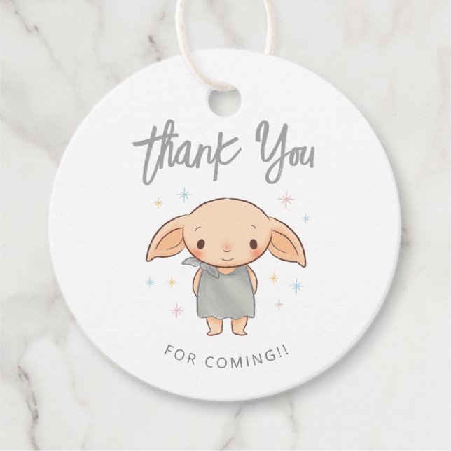 Simple Harry Potter - Dobby Baby Shower Geschenkanhänger (Vorderseite)