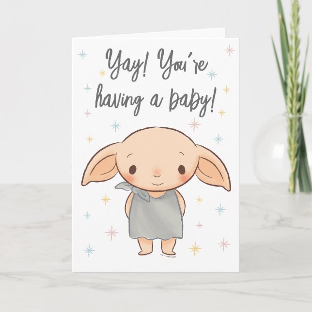 Simple Harry Potter - Dobby Baby Shower Karte (Vorderseite)