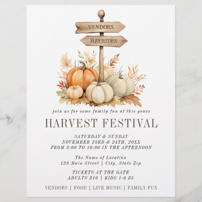 Simple Harvest Festival Pumpkin Flyer (Vorne)