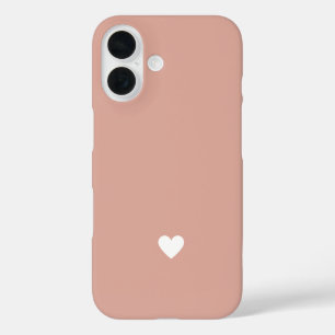 Simple Heart Blush Pink Moderne Liebe Minimal Chic iPhone 16 Hülle