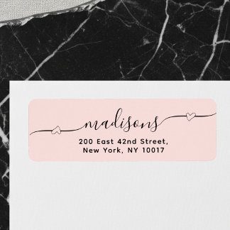 Simple Heart Handwritten Script Blush Pink