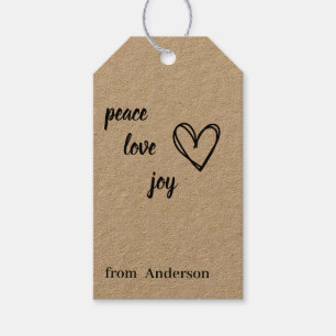 Simple Heart joy Peace - Liebe Weihnachten Geschenkanhänger