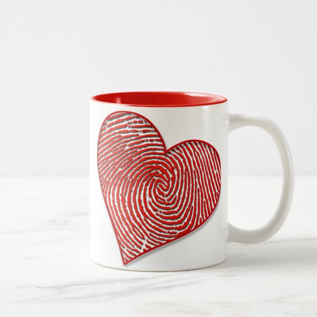 Simple Heart Print Zweifarbige Tasse (Rechts)