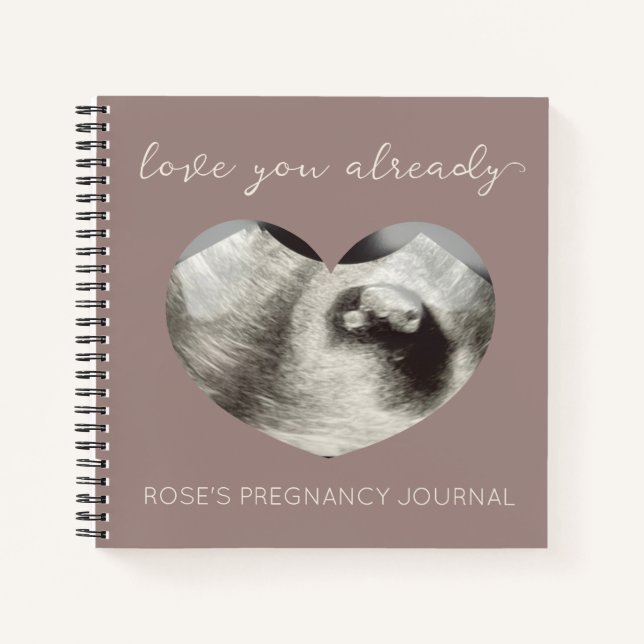Simple Heart Sonogram Ultrasound Pregnancy Journal Notizbuch (Vorderseite)