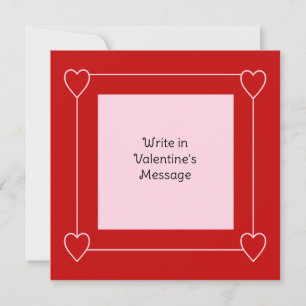 Simple Hearts Valentinstag Fügen Sie der Roten Nac Feiertagskarte