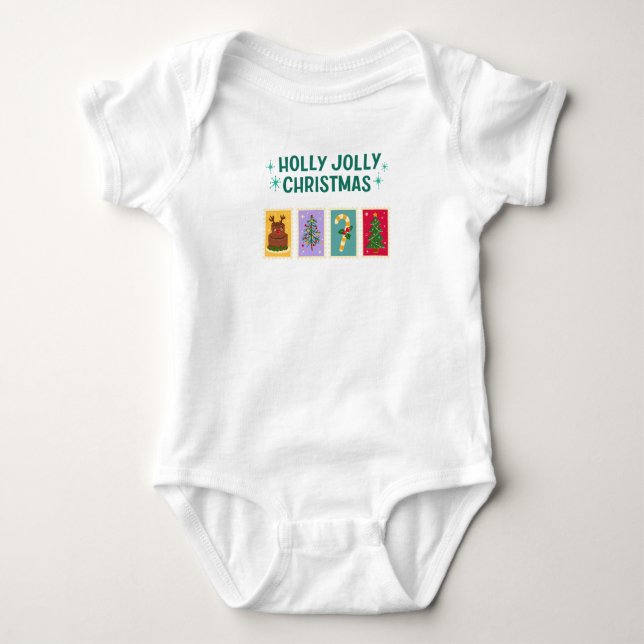 Simple Holly Jolly Holiday Christmas Baby Shirt (Vorderseite)