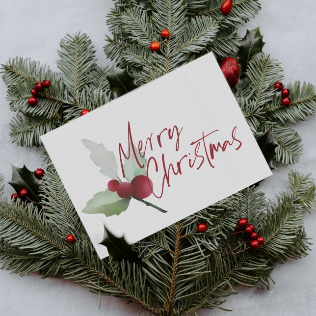 Simple Holly und Berries Frohe Weihnachten (Von Creator hochgeladen)