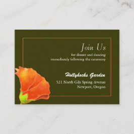 Simple Hollyhock Wedding Reception Begleitkarte