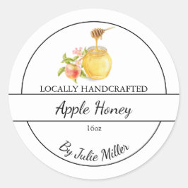 Simple Homemade Apple infused Honey Label Runder Aufkleber