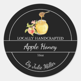 Simple Homemade Apple infused Honey Label Runder Aufkleber