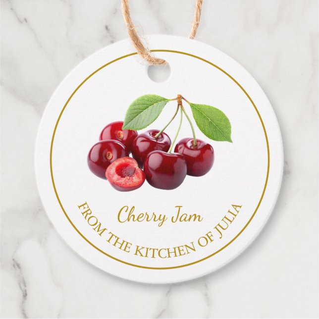Simple Homemade Cherry Jam Hang Tag Geschenkanhänger (Vorderseite)