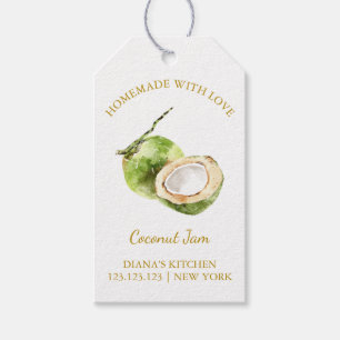 Simple Homemade Coconut Jam Hang Tag l White Geschenkanhänger