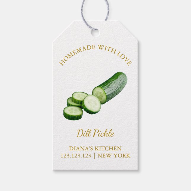 Simple Homemade Cucumber Dill Pickle Hang Tag Geschenkanhänger (Vorderseite)