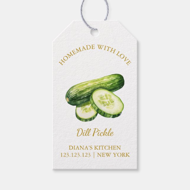 Simple Homemade Cucumber Dill Pickle Hang Tag Geschenkanhänger (Vorderseite)