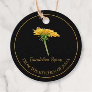 Simple Homemade Dandelion Sirup Hang Tag l Black Geschenkanhänger