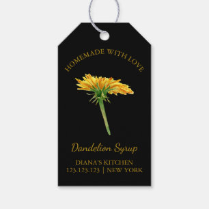Simple Homemade Dandelion Sirup Hang Tag l Black Geschenkanhänger