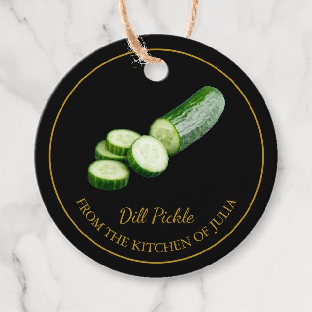 Simple Homemade Dill Pickle Cucumber Hang Tag Geschenkanhänger (Vorderseite)
