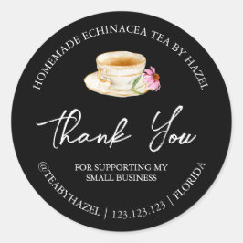 Simple Homemade Echinacea Tee Danke Label Runder Aufkleber