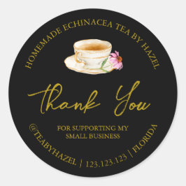 Simple Homemade Echinacea Tee Danke Label Runder Aufkleber