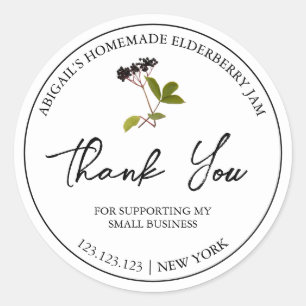 Simple Homemade Elderberry Jam Danke Label Runder Aufkleber